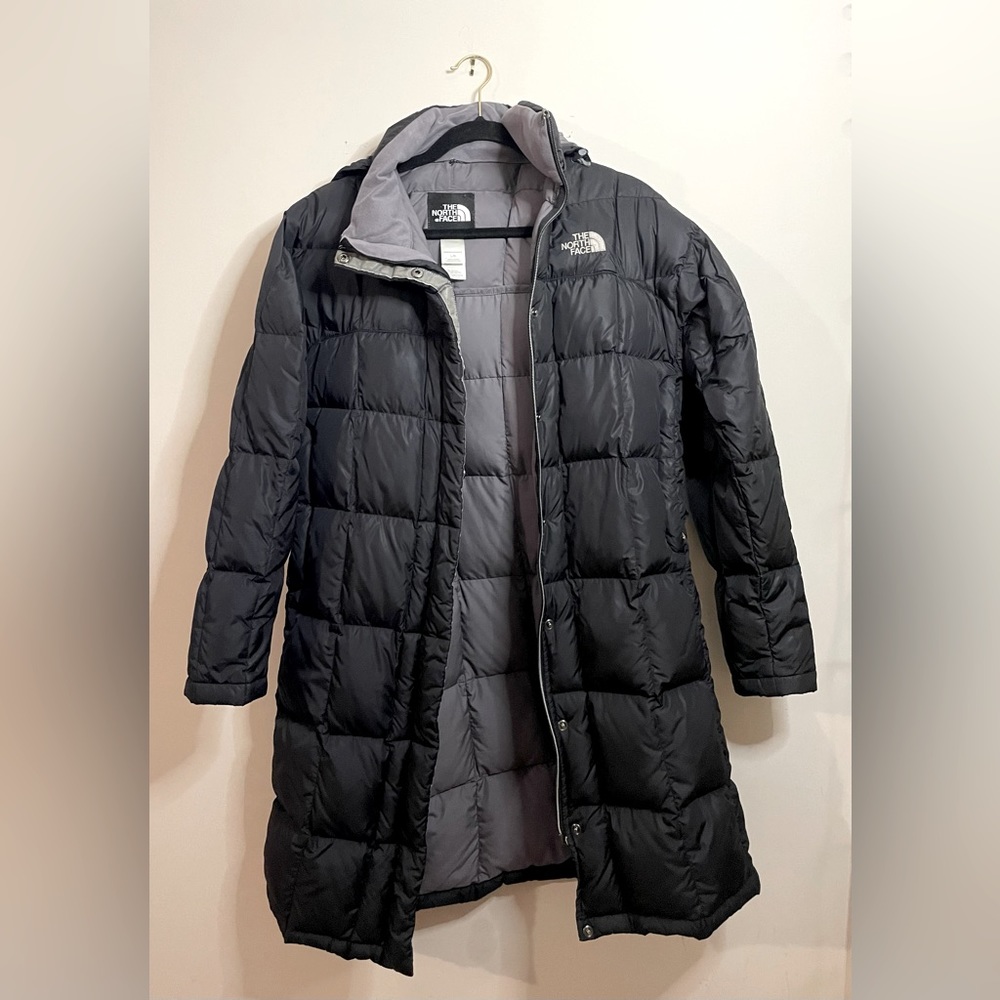 Black The North Face Midlenght Puffer Coat(L)